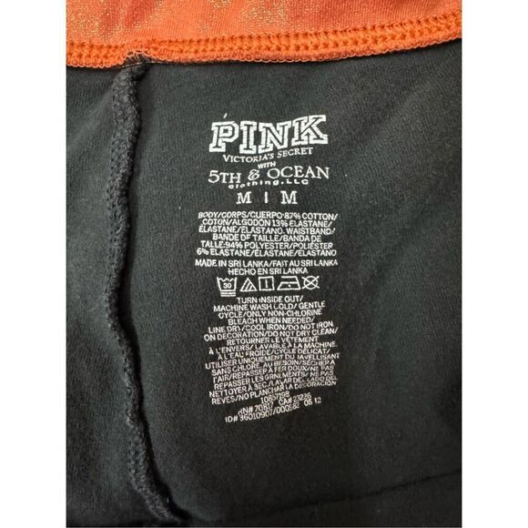 PINK Victoria’s Secret Virginia Tech Foldover Black Yoga Size Medium - Picture 5 of 8